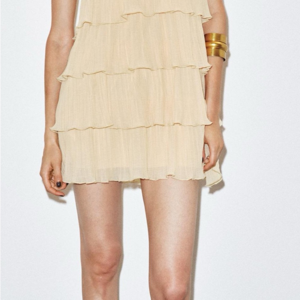 Elegant Butter Yellow Tiered Ruffle Dress
